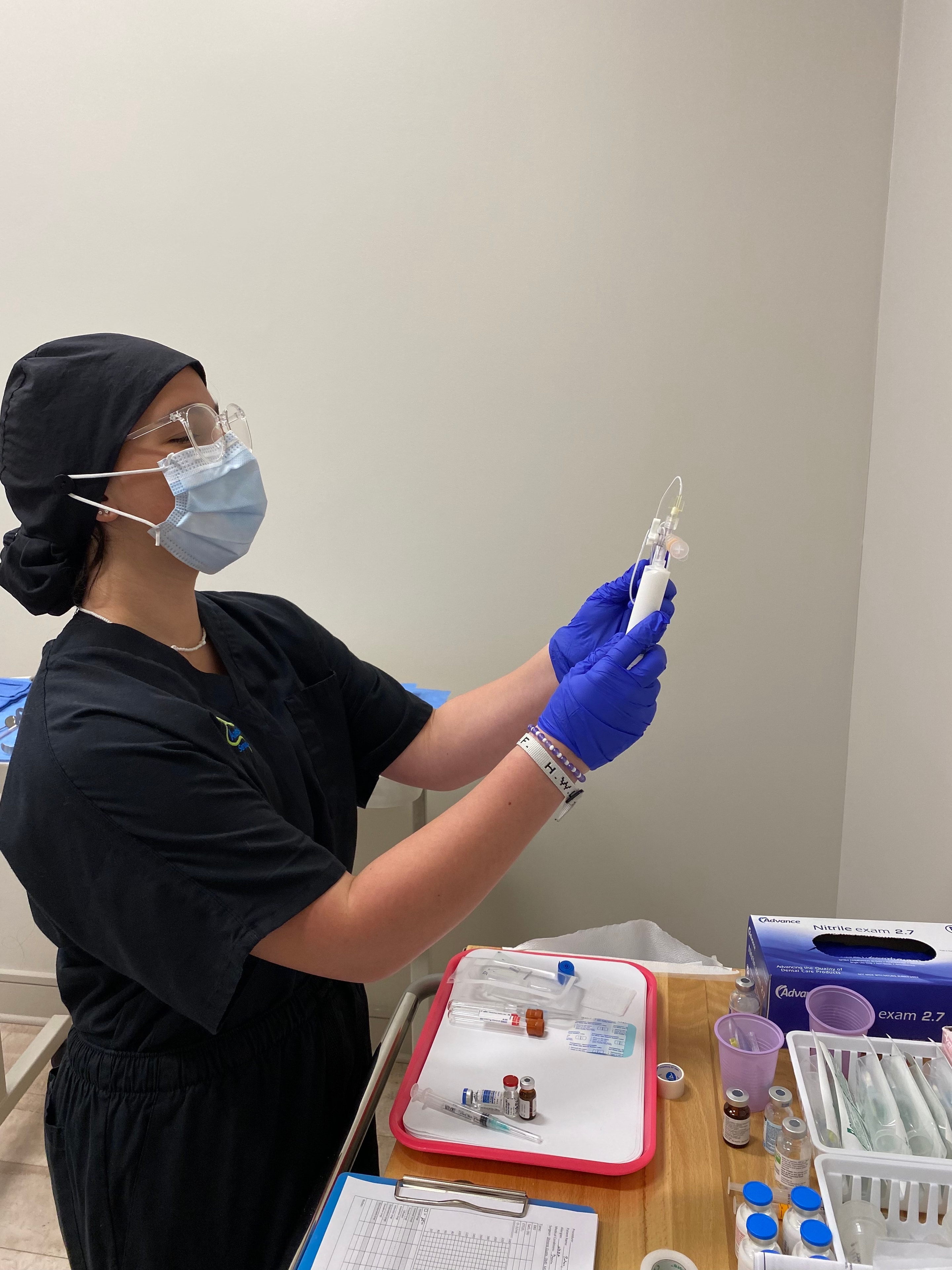 Medical operating room prepared for general anesthesia